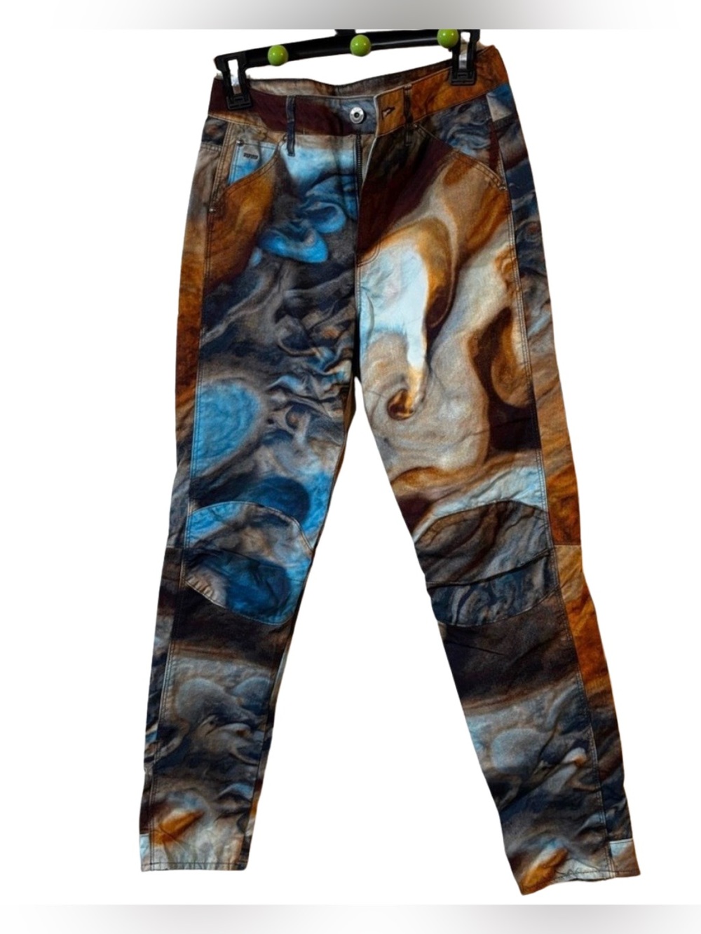 Raw Blue Abstract Denim Jeans